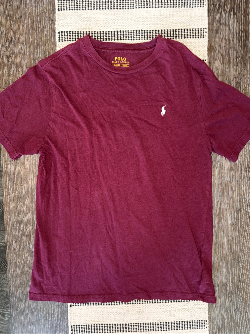 Polo by Ralph Lauren Short Sleeve Tee in Burgundy with White Pony